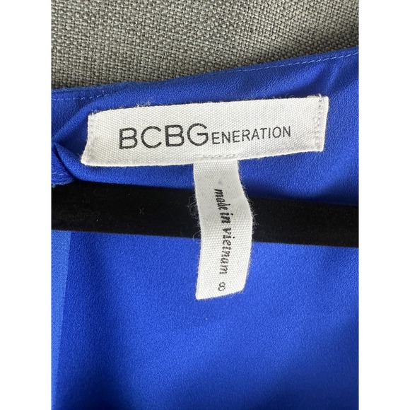 $118 BCBGeneration Women's Blue Flutter Sleeve Cutout Fit & Flare Dress Size 8 - Picture 11 of 11
